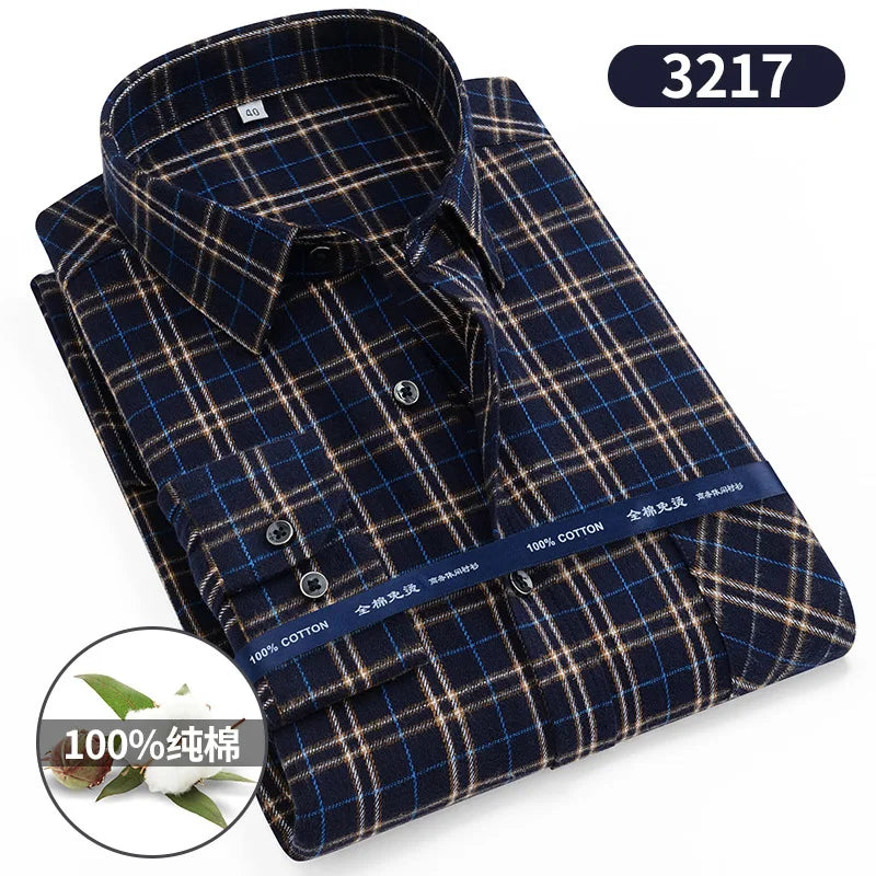 Camicie Da Uomo In Flanella Scozzese A Quadri Manica Lunga In Cotone Taglie Dalla S Alla XL Vestibilita Standard E Casual