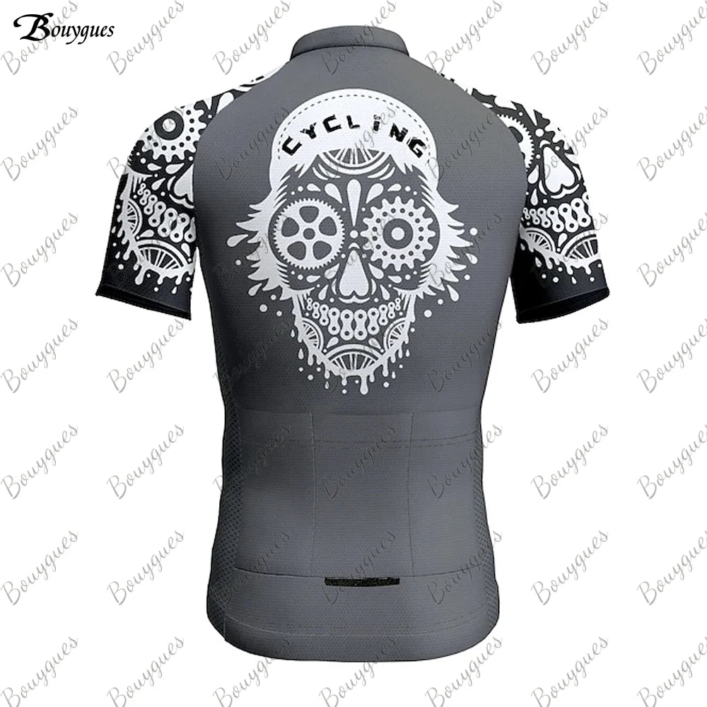 Maglia Ciclismo Uomo 2023 Skull MTB Maillot Abbigliamento Bicicletta Traspirante Asciugatura Rapida Tasche Antisudore