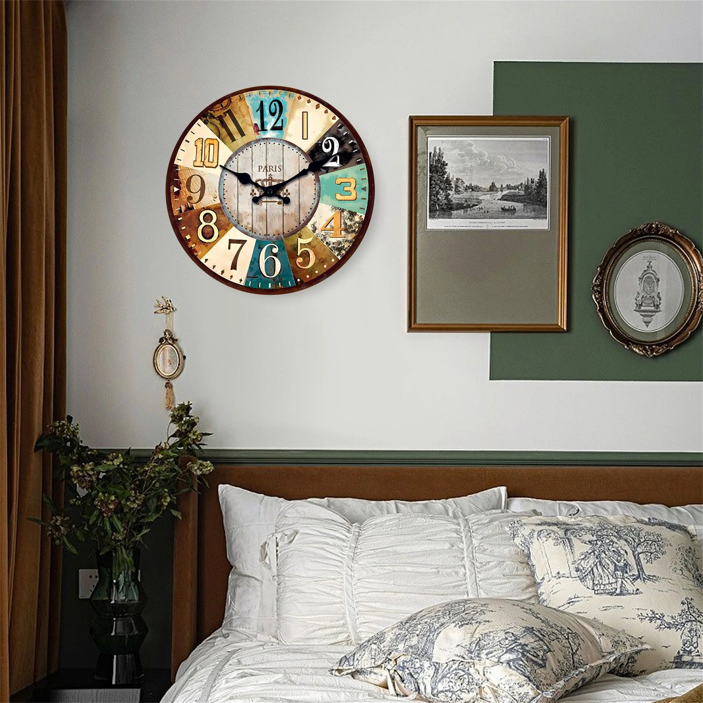 Orologio Da Parete In Legno Mediterraneo Retrò Silenzioso Quarzo Decorazione Casa Misure 10 12 14 16 Pollici Regalo