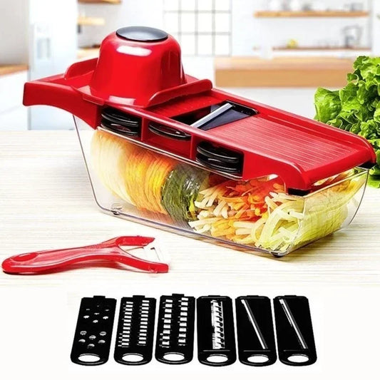 Affettatrice Multifunzione 9 In 1 Per Verdure Frutta Patate Grattugia Con Cestino Trituratore Per Cucina