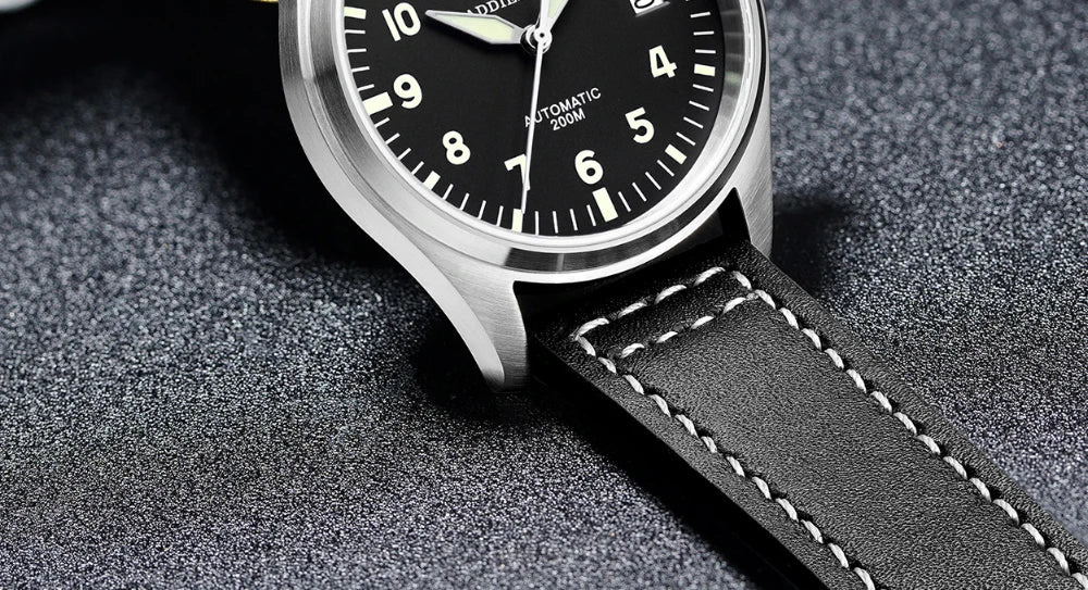 Orologio Meccanico Con Zaffiro 39mm Movimento 8215 Giappone Automatico Da Uomo Impermeabile 200m Luminoso Pilota Retrò