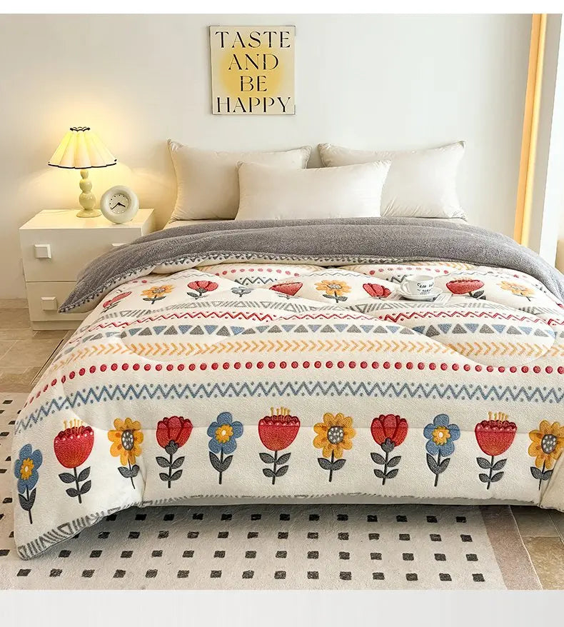 Coperta Super Spessa Inverno Autunno Taglia Queen Peluche Antistatica Morbida Confortevole Pile Coral Fleece Poliestere