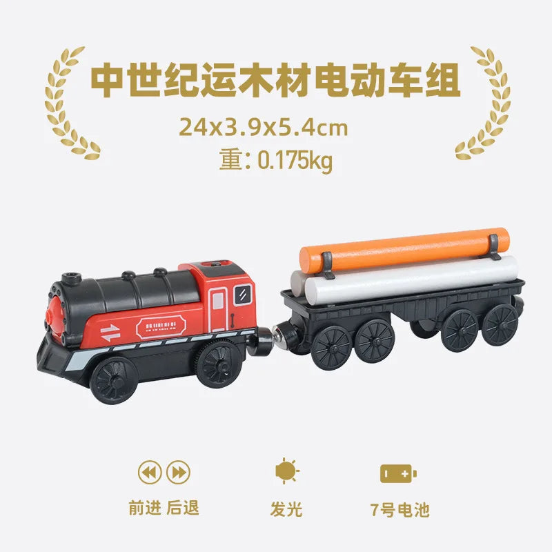 Set Trenini Elettrici Per Ferrovia In Legno Pista Del Treno Regalo Di Natale Per Bambini
