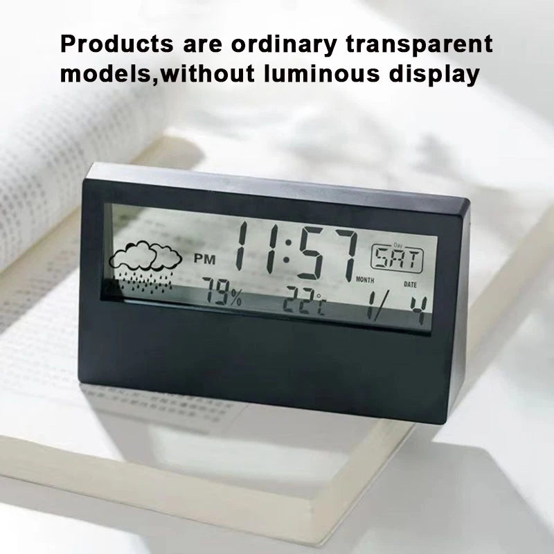 Stazione Meteorologica Domestica Multifunzionale Led Termometro Termoigrometro Orologio Elettronico Con Allarme