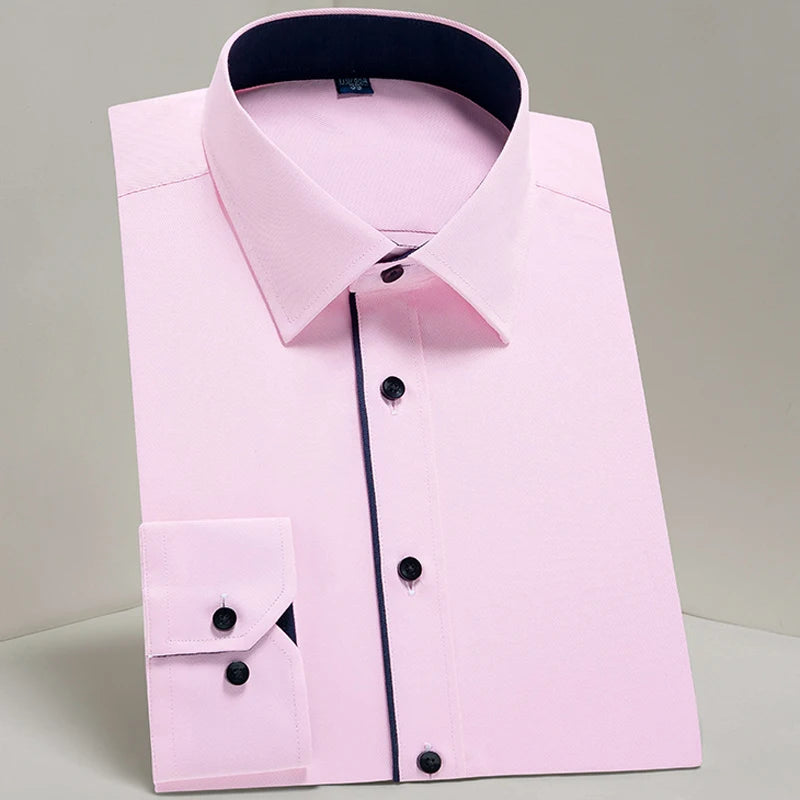 Camicie Da Uomo Eleganti Payel Semi Formale A Maniche Lunghe Con Abbottonatura E Cuciture A Contrasto