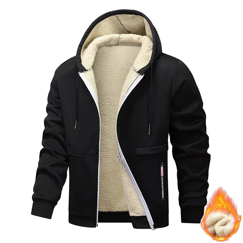 Felpa con Cappuccio da Uomo Animal Game in Pile Sherpa Calore Massimo e Morbida per Inverno