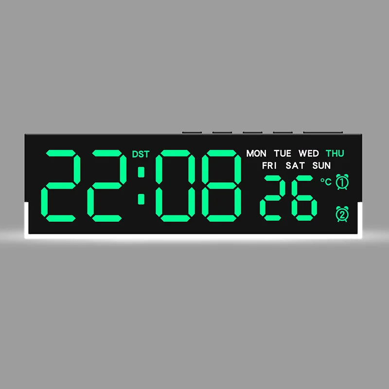 Sveglia Digitale USB Con Luce D'Ambiente Bianca Orologio Da Tavolo LED 12/24 Ore, 3 Livelli Di Luminosità, DST