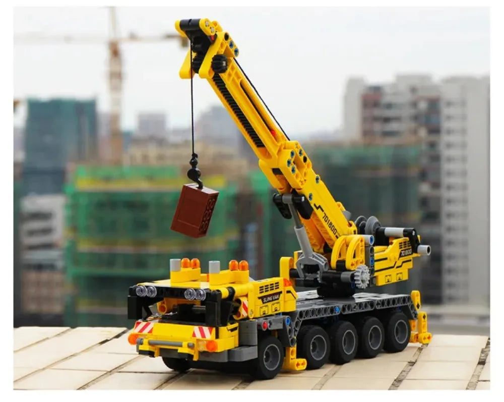 Set Costruzioni Multi Veicoli Caricabatteria Gru Camion Fai Da Te Blocchi Ingegneria Giocattolo Per Bambini