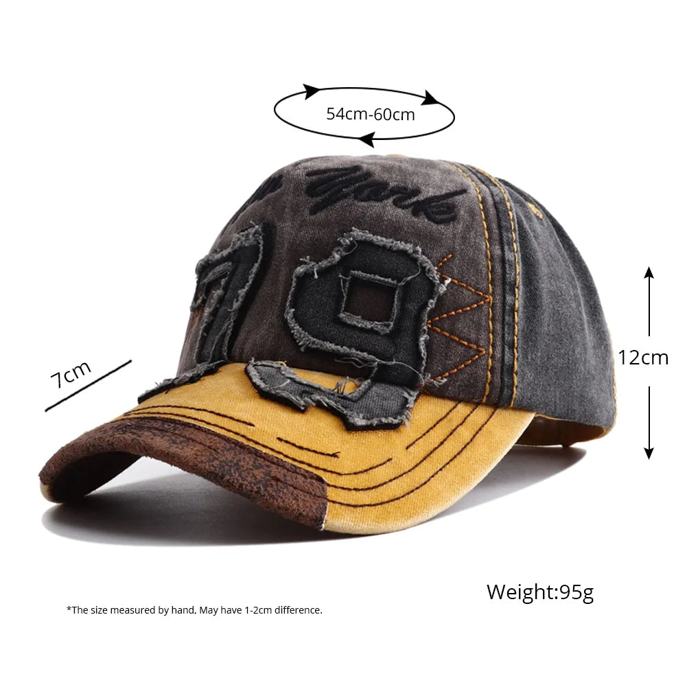Berretto Da Baseball In Cotone Lavato Unisex Ricamo Lettera Regolabile Casual Outdoor Streetwear Cappelli Sportivi