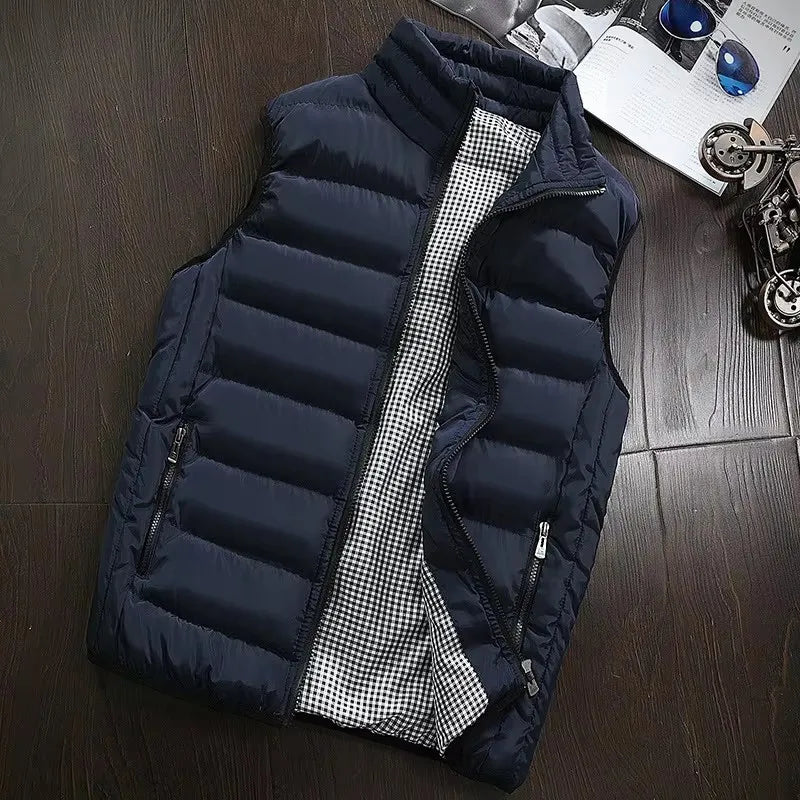 Gilet Antivento Da Uomo Imbottito In Cotone Caldo E Spesso Senza Maniche Invernale Casuale
