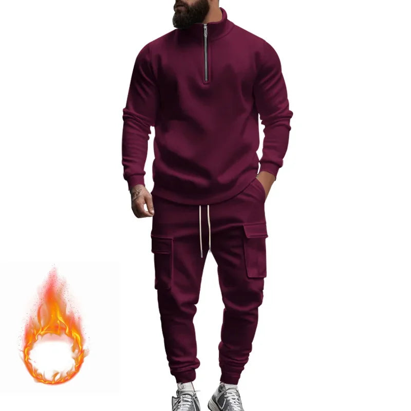 Pantaloni Sportivi Con Cerniera Calda In Velluto Da Uomo Casual Autunno Inverno 2024