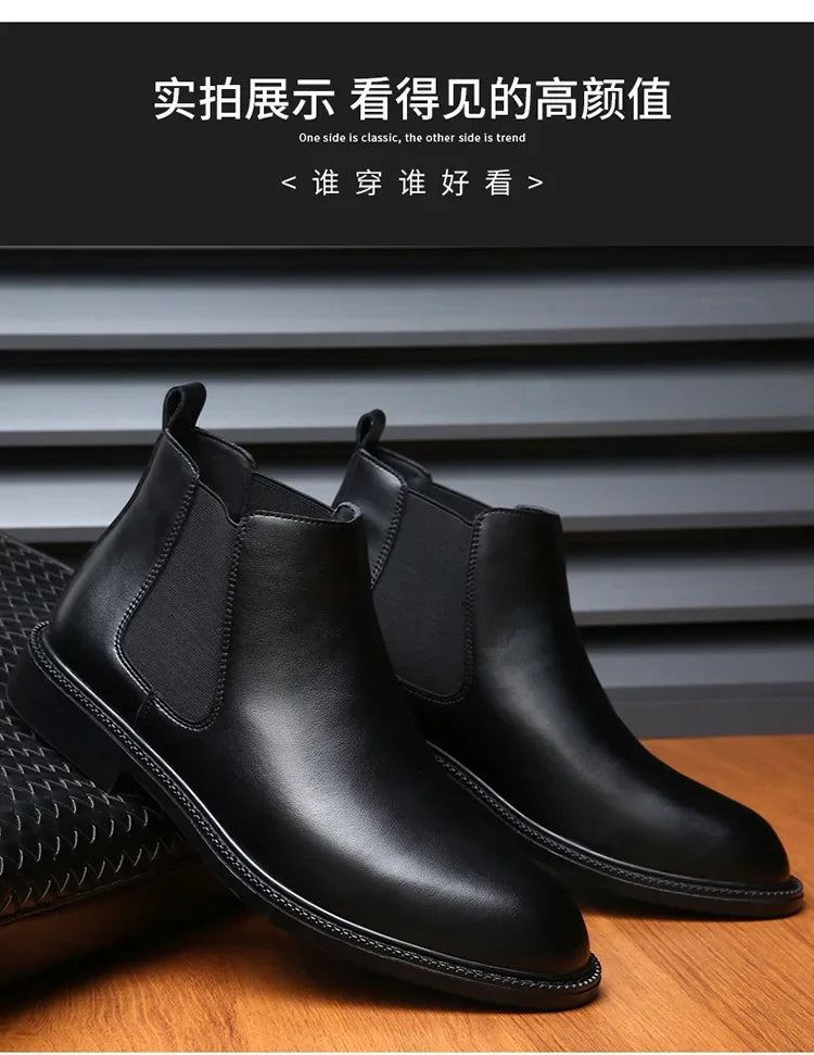 Stivaletti Chelsea In Pelle Da Uomo Di Lusso Fatti A Mano Slip On Per Abito Formale E Casual