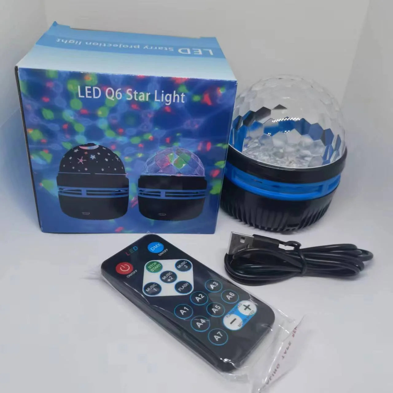 Proiettore Galaxy USB 5V Luci Notturne Colorate Rotante a 360 Gradi con Telecomando per Home Theater e Decorazione Stanza