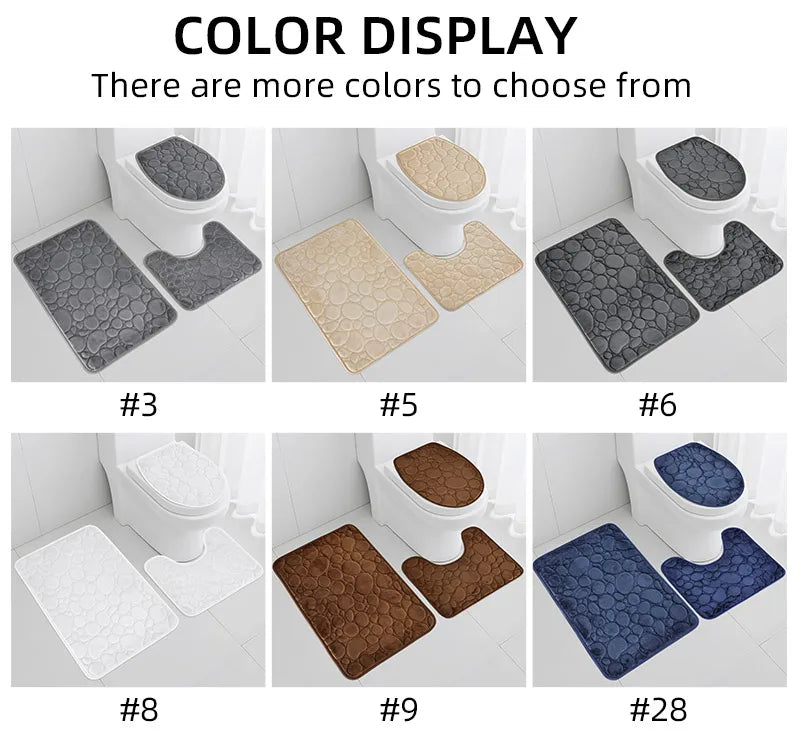 Set Da Tre Tappetini Da Bagno In Microfibra Antiscivolo Assorbenti In Tinta Unita Comodi E Morbidi