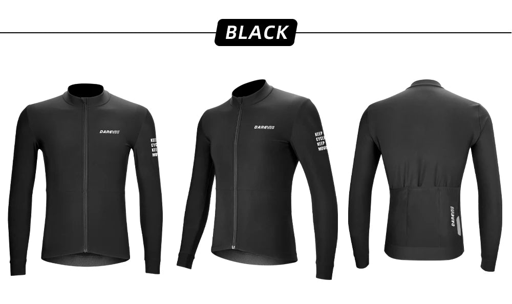 Maglia Da Ciclismo Invernale Termico In Pile Traspirante Uomo Manica Lunga Antipilling Con Tasche Spazzolato Morbido