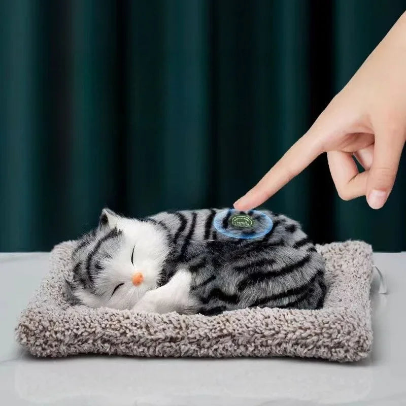 Peluche Simulato Per Gatti Con Suono Gatto Addormentato Decorazione Stanza Dei Bambini Regalo Di Compleanno