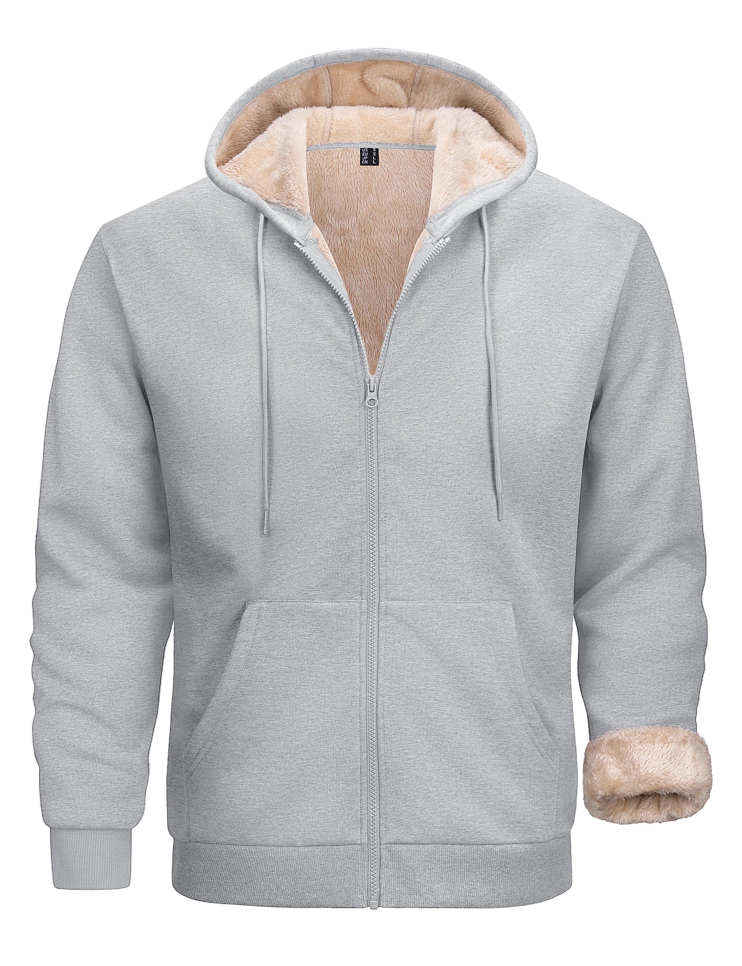 Tacvasen Felpa Con Cappuccio Da Uomo Zip Fodera Sherpa Invernale Pile Spesso Caldo Capispalla Casual