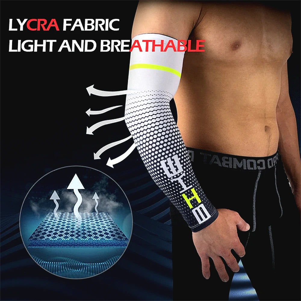 Maniche Braccia Ciclismo Unisex Rinfrescanti Protezione UV Solare Elastiche Per Corsa