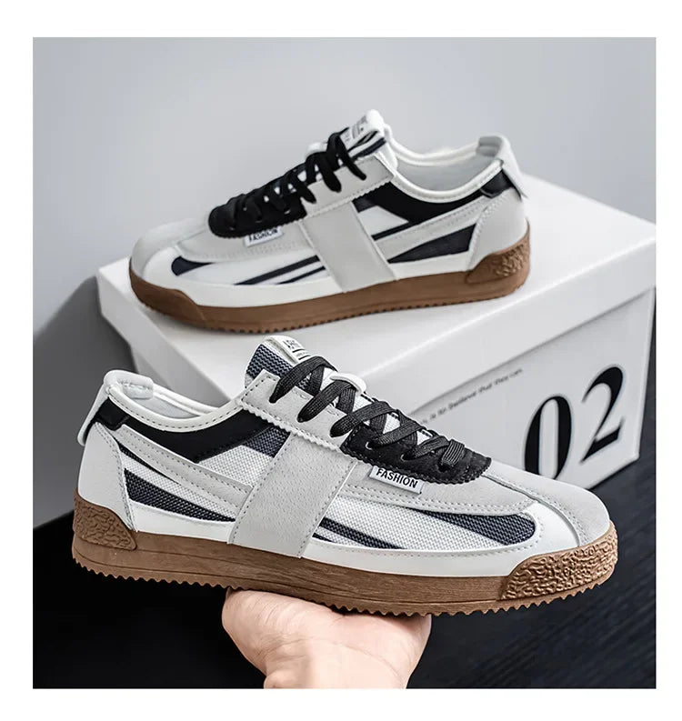 Scarpe Casual Uomo Traspiranti In Tela Versione Aggiornata Primavera Estate Punta Tonda Fodera In Poliestere