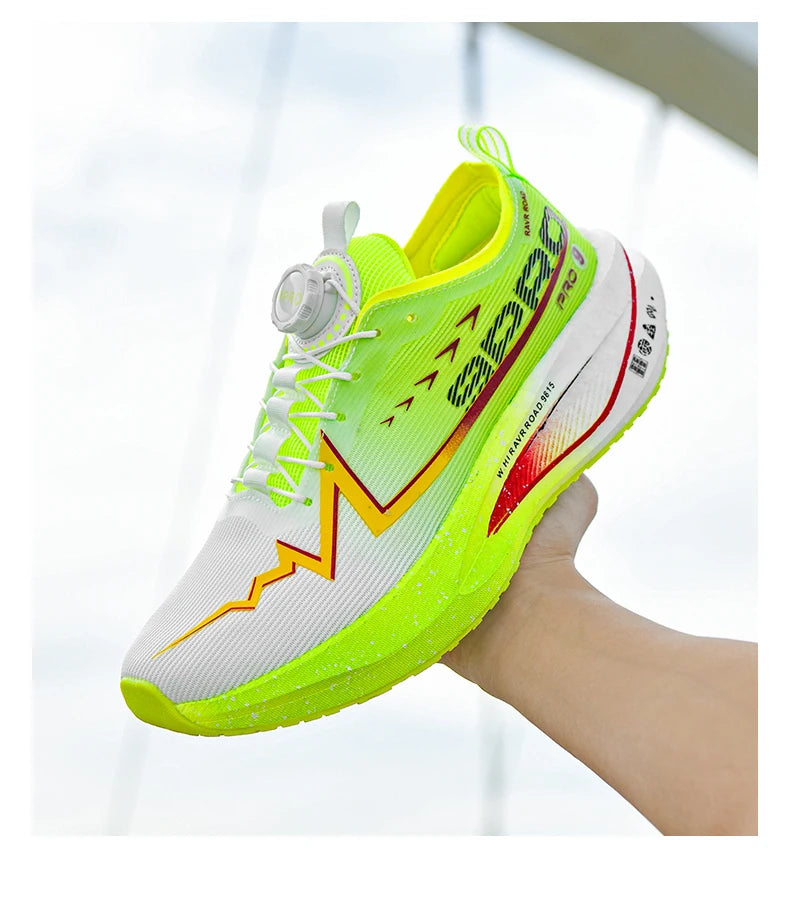 Scarpe Da Corsa Fluorescenti Con Piastra In Carbonio Per Maratona Leggere Traspiranti Antiscivolo Uomo Donna