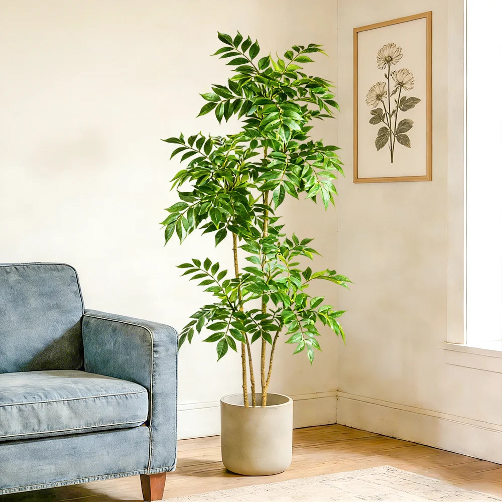 Albero Falso Baniano Tropicale Con Foglie In Plastica Disponibile In Altezza 76 110 E 140 Cm Ideale Per Soggiorni Uffici