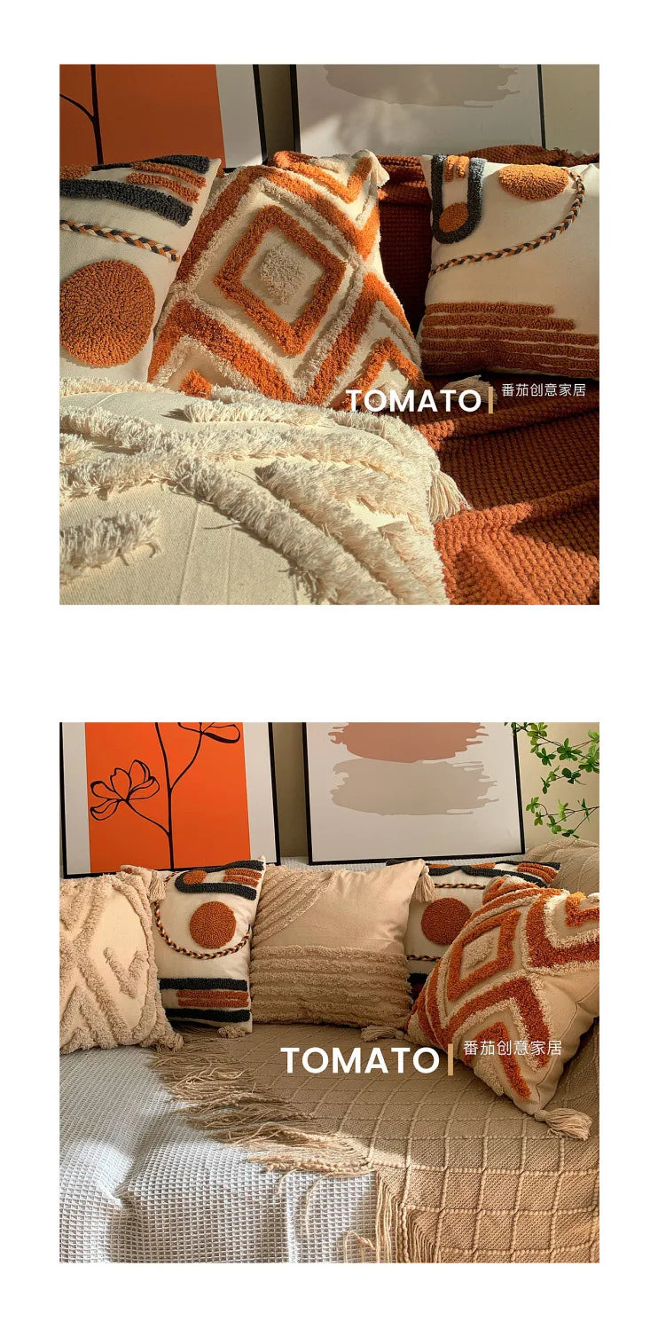 Fodera Per Cuscino Bohemien Geometria Ricamata In Nappa Personalizzata Federa Lunga Soggiorno E Divano Decorazioni Casa