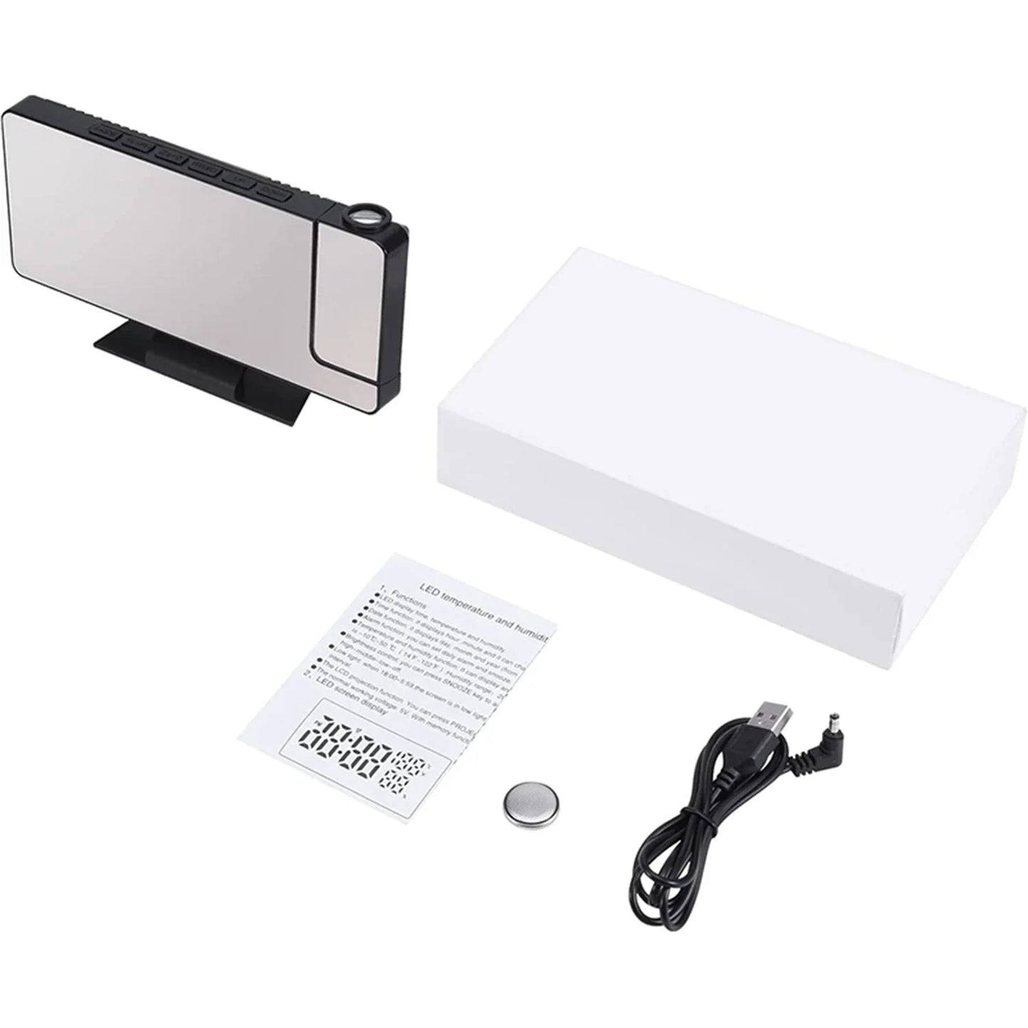 Sveglia Digitale LED Orologio Proiezione da Soffitto con Display della Temperatura Snooze Retroilluminato per la Casa