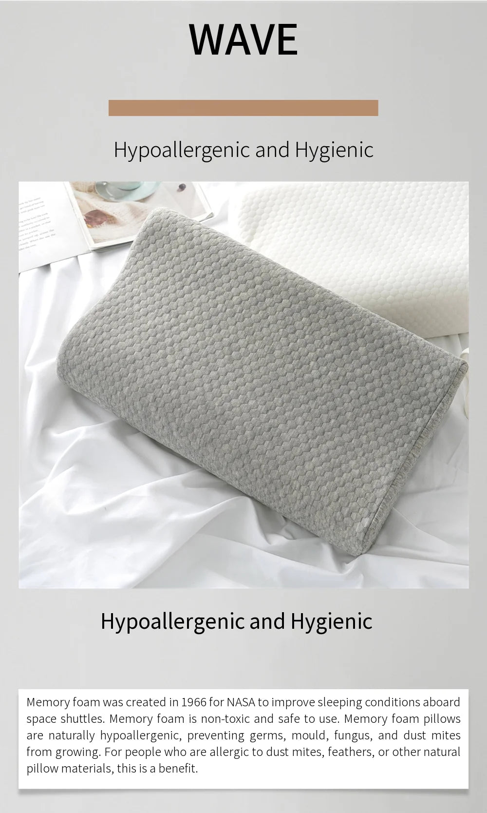 Cuscino Ergonomico In Memory Foam Singolo Con Supporto Cervicale Per Letto Rinfrescante E Traspirante