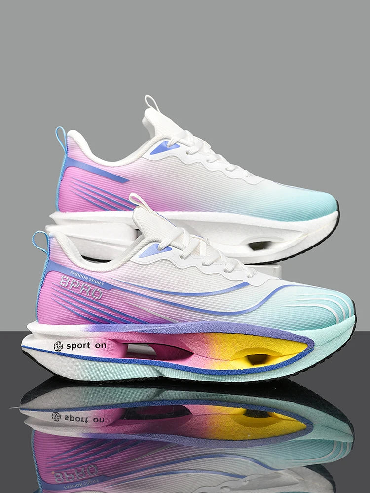 Scarpe Da Corsa Sportive Unisex Uomo Donna Maratona Carbon Board Cuscino Aria Antiscivolo Leggere Traspiranti