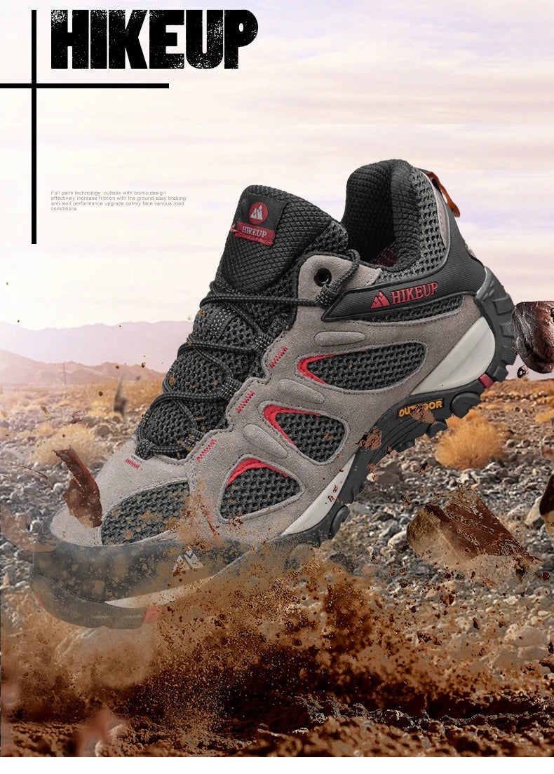 Hikeup Scarpe Da Uomo Traspiranti Da Trekking All'aperto Antispruzzo Mountain Climbing Sport Sneaker Da Trekking