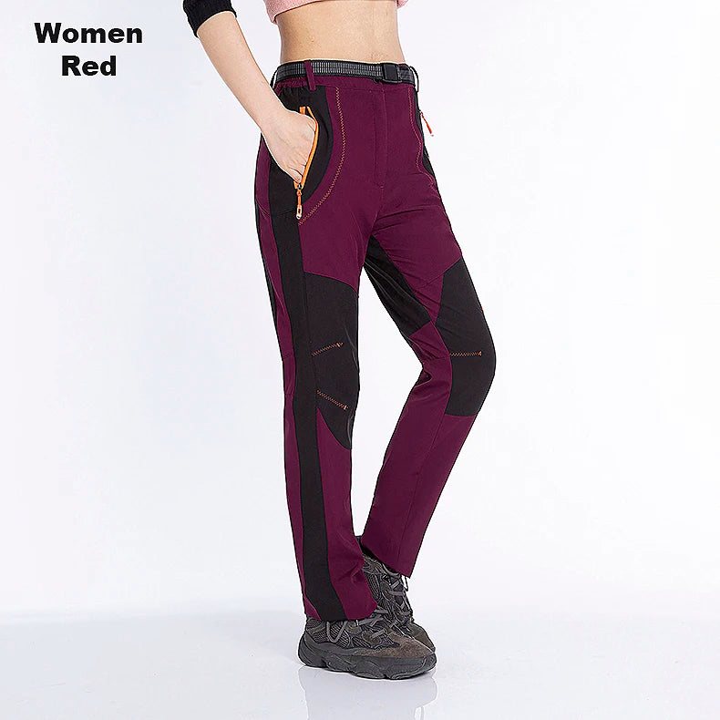 Pantaloni In Pile Invernali Da Donna Per Trekking Impermeabili Caldi Softshell All Aperto Antipioggia Antivento