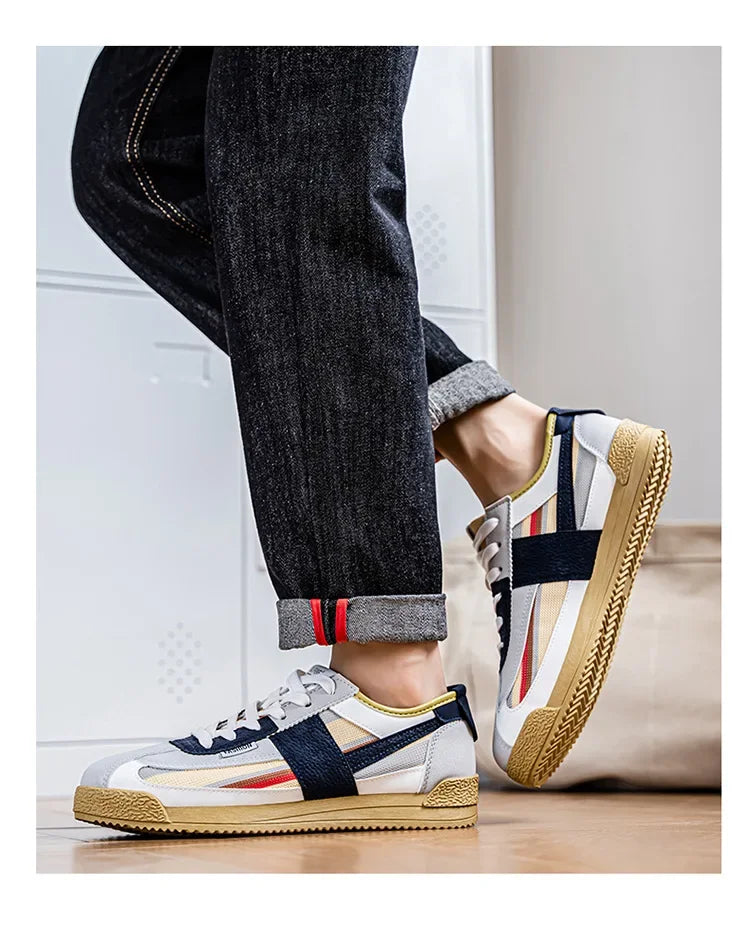 Scarpe Casual Uomo Traspiranti In Tela Versione Aggiornata Primavera Estate Punta Tonda Fodera In Poliestere