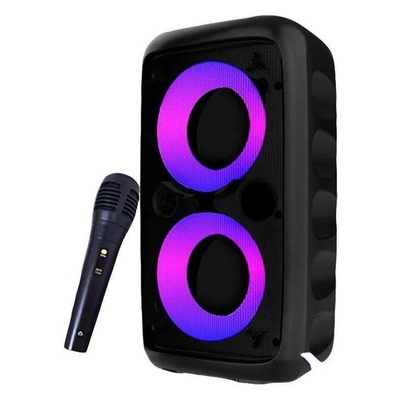 Karaoke Radio FM Altoparlante Bluetooth Portatile Con Microfono Lampada Led Subwoofer TWS Per Musica Casa Auto Viaggi