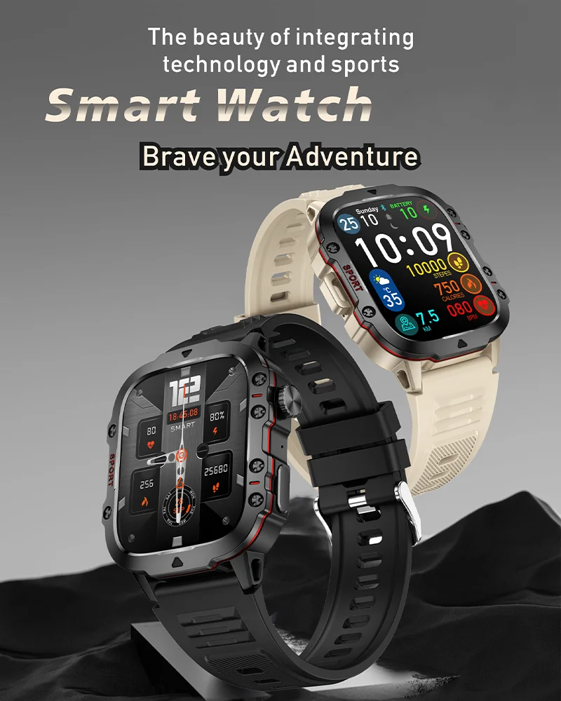 Orologio Fitness Con Schermo Da 1,96 Pollici 3ATM Chiamate Bluetooth Impermeabile Frequenza Cardiaca