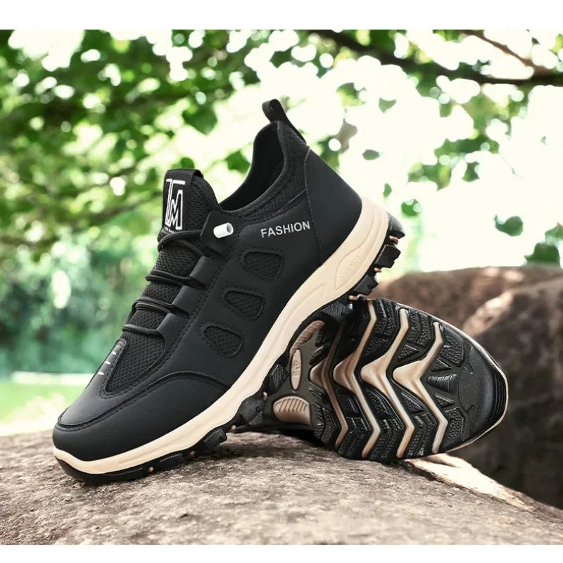 Scarpe Da Trekking Da Uomo Morbide Nere Traspiranti In Rete Per Passeggiata E Arrampicata