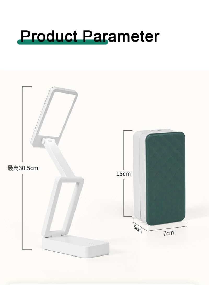 Lampada Da Scrivania LED Pieghevole Con Batteria Ricaricabile Protezione Degli Occhi Per Portatile Grandi Dimensioni
