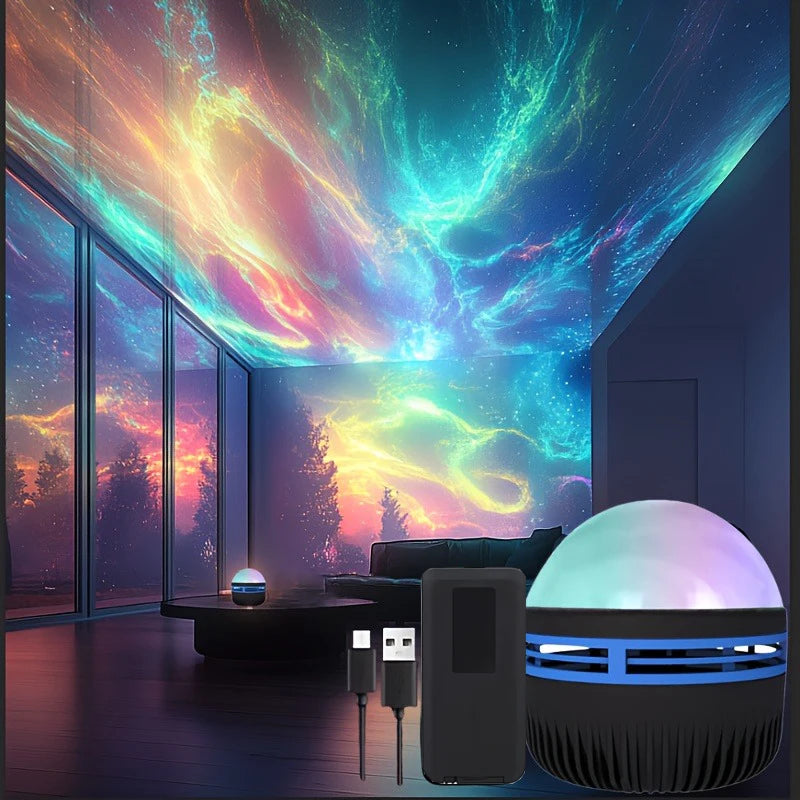 Proiettore Atmosfera LED Con 7 Modalità Rotazione Stellata USB E Telecomando Per Decorazione Della Camera Da Letto