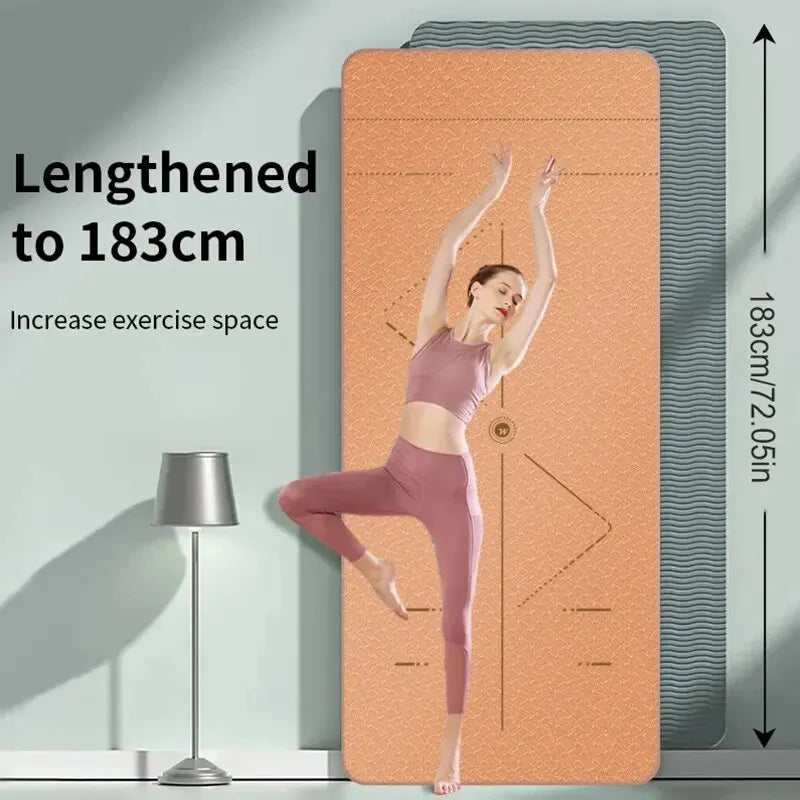 WestTune Tappetino Da Yoga Antiscivolo Antistrappo Per Fitness Pilates Ecologico Tracolla E Borsa Donna 183x61 cm