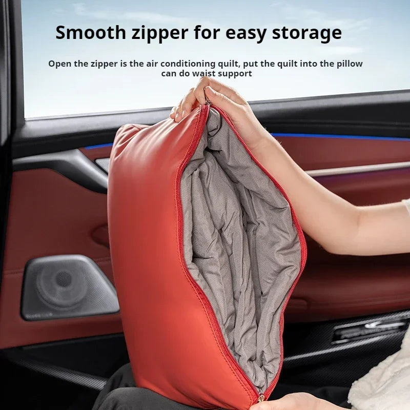 Cuscino Lombare Pieghevole Multifunzionale Per Auto Con Cuscino Trapuntato E Coperta Interna