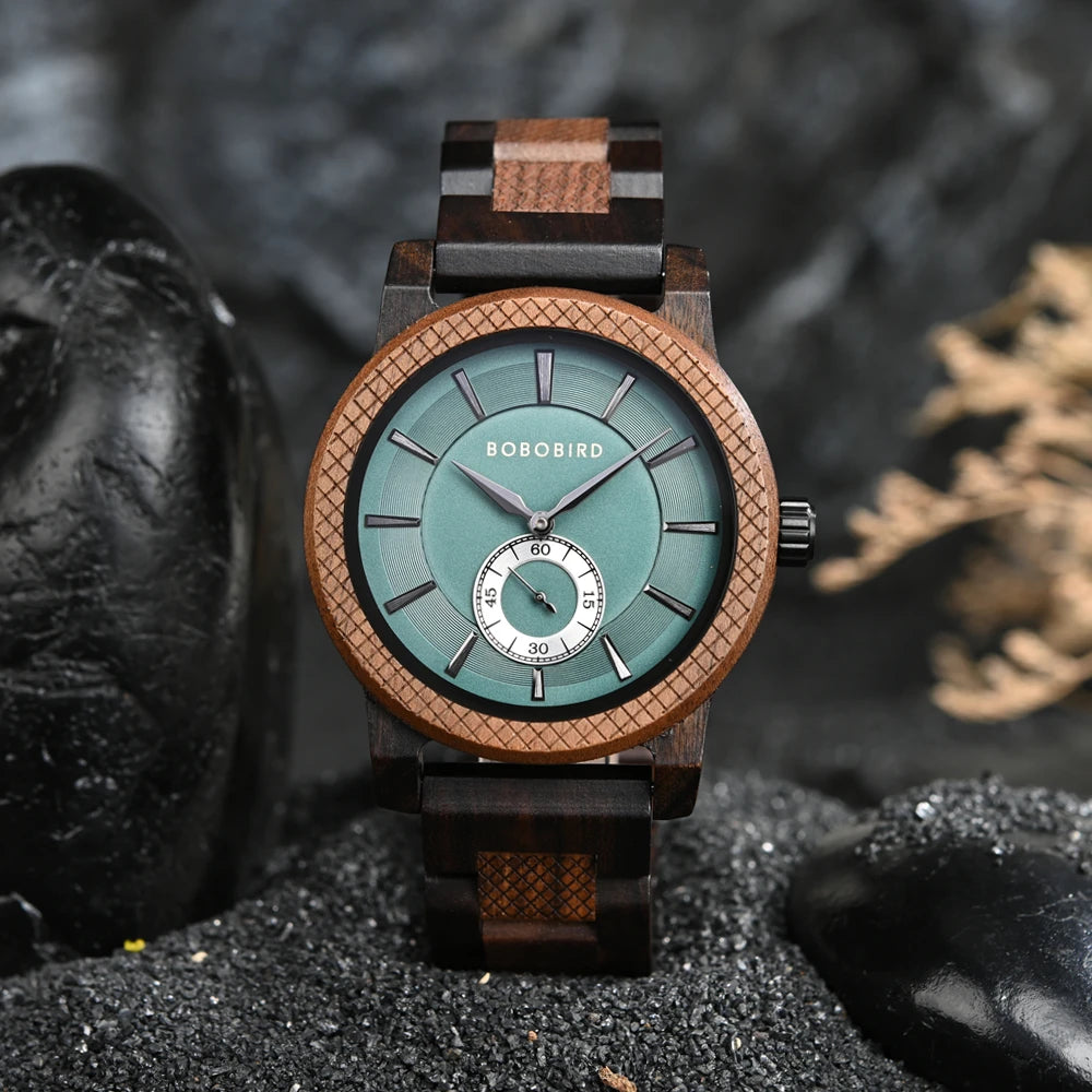 BOBOBIRD Orologio In Legno Da Uomo Personalizzato Nome Testo Sulla Custodia Posteriore Orologio Quarzo Scatola Regalo