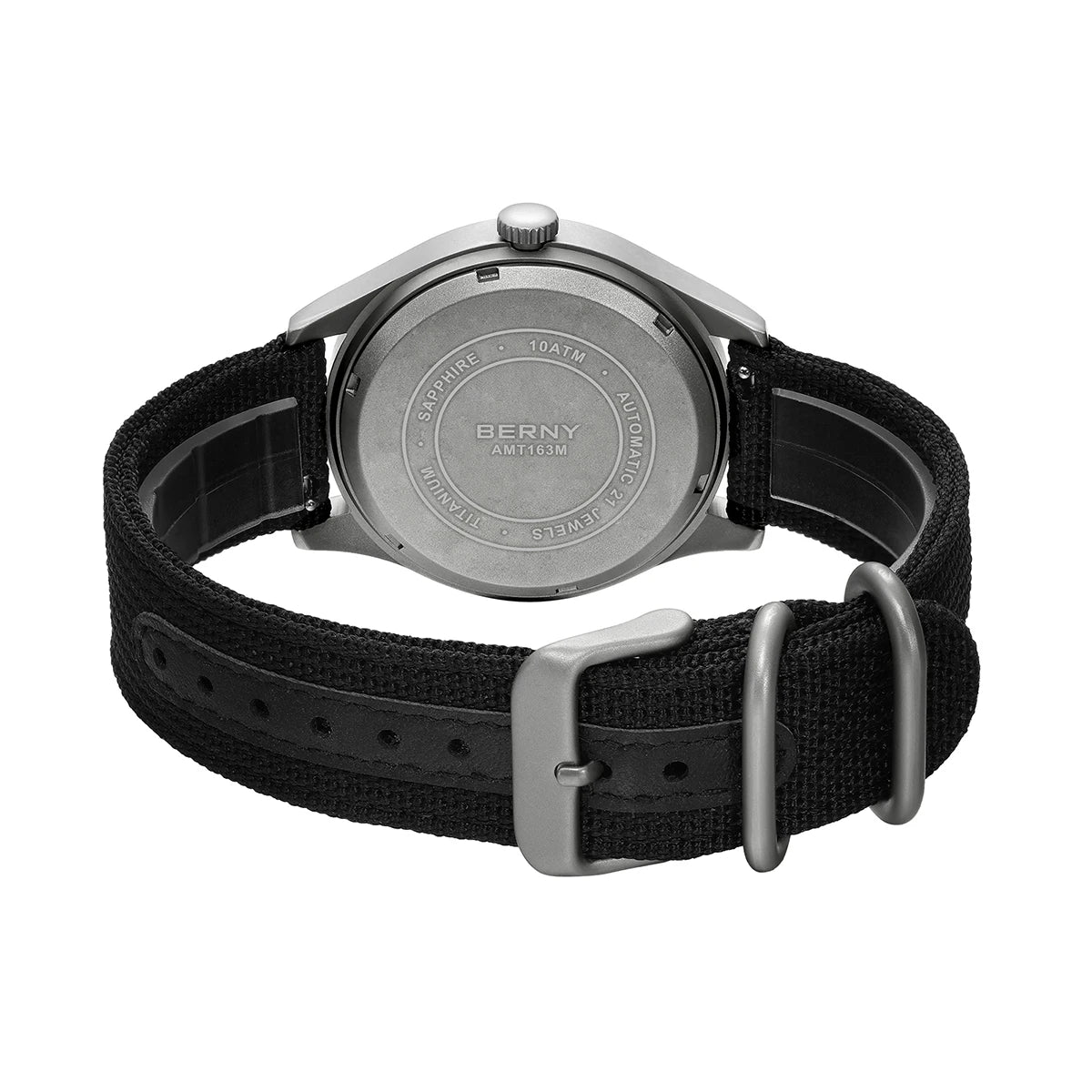 BERNY Orologio Da Campo Da Uomo Automatico In Titanio Con Vetro Zaffiro Luminoso Calendario 10ATM Impermeabile Da Pilota