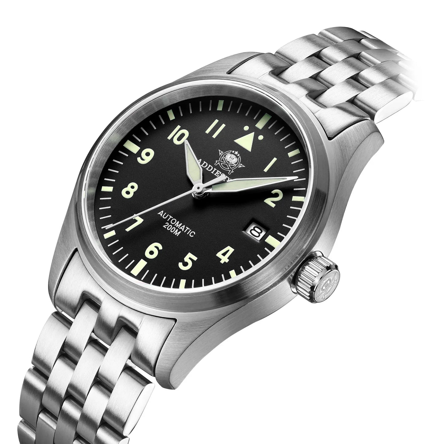 Orologio Meccanico Con Zaffiro 39mm Movimento 8215 Giappone Automatico Da Uomo Impermeabile 200m Luminoso Pilota Retrò