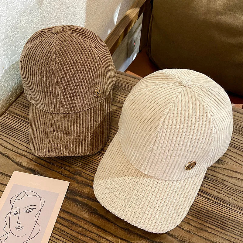 Berretto Da Baseball In Velluto A Coste Regolabile Unisex Snapback Autunno Inverno Con Protezione Solare