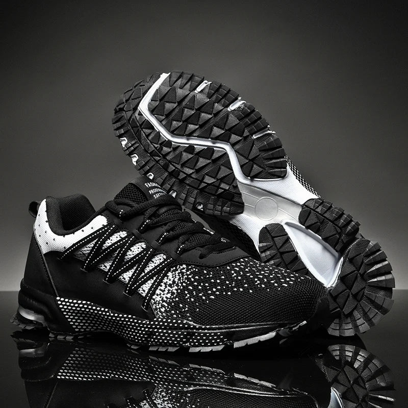 Scarpe Sportive Da Corsa Traspiranti In Mesh Con Suola Spessa Bianco Nero Coreane Per Giovani Passeggio Primavera Estate