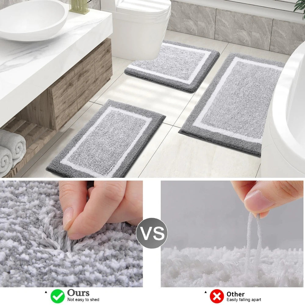 Tappetini Da Bagno Antiscivolo In Microfibra Extra Morbidi E Assorbenti Lavabili In Lavatrice Ad Asciugatura Rapida