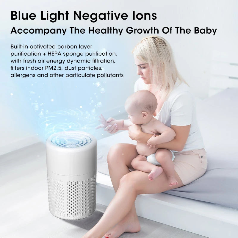 Mini Purificatore D'Aria Da Tavolo Solare Portatile Con Filtro HEPA Deodorante Per Ambienti Rimozione Odori
