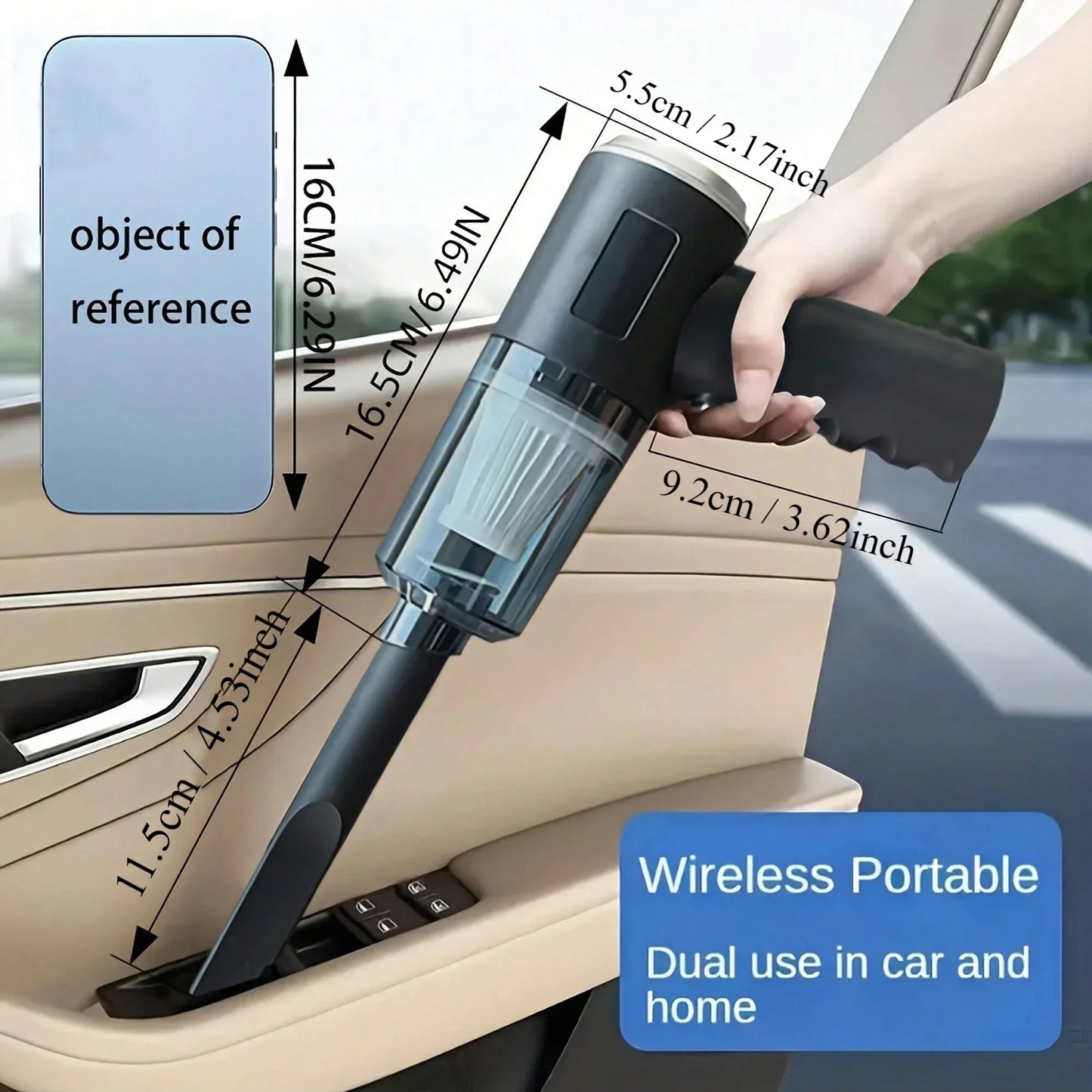Aspirapolvere Senza Fili 120W Potente e Portatile per Casa e Auto Batteria Inclusa Leggero e Maneggevole