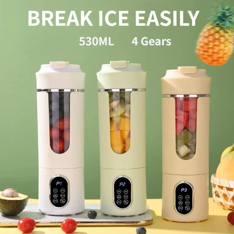 Spremiagrumi Portatile Da 530 Ml USB Ricaricabile Senza Fili Con 12 Lame E 4 Marce Mini Frullatore Per Succo Fresco