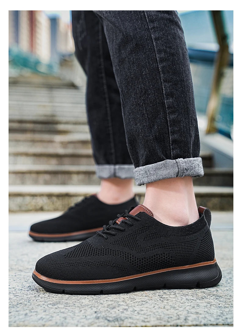 Scarpe Casual Da Uomo Traspiranti Con Cuscino Oxfords Comode Per Abito Formale In Maglia Plus Size