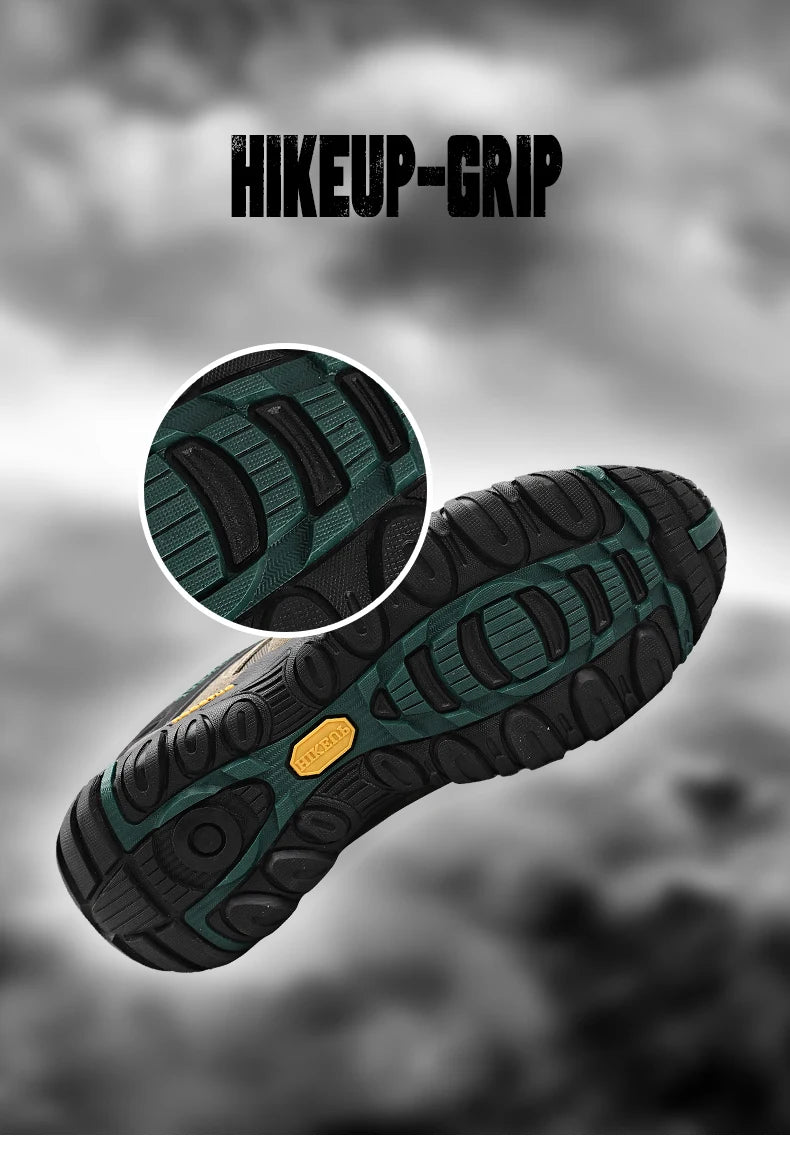 HIKEUP Scarpe Da Trekking Da Uomo In Pelle Scamosciata Impermeabili Traspiranti Esterno Resistente All Usura